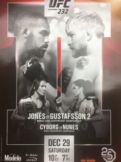 UFC 232 2018 Poster Jones Vs Gustafsson 2 & Cyborg Vs Nunes