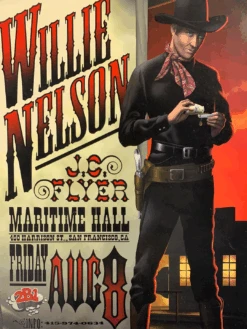 MHP 35 Willie Nelson - 1997 Jim Phillips Poster Maritime Hall San Fran 1st