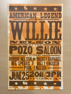 Willie Nelson - 2011 Hatch Show Print 6/25 Poster Pozo, California 5 Willie Nelson - 2011 Hatch Show Print 6/25 Poster Pozo, California -Soldout Posters image f351b72e 2245 4ef8 a7d1 48d71dd88f4c