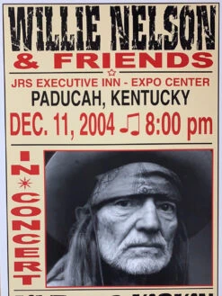 Willie Nelson - 2004 Franks Brothers 12/11 Poster Paducah, KY