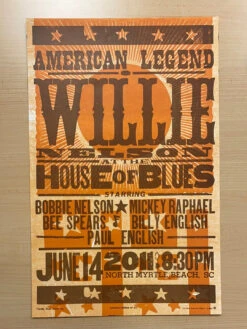 Willie Nelson - 2011 Hatch Show Print 6/14 Poster North Myrtle Beach, South Carolina -Soldout Posters image f9ddfbd1 72ff 490b 9ad6 e77f6fb79b5c