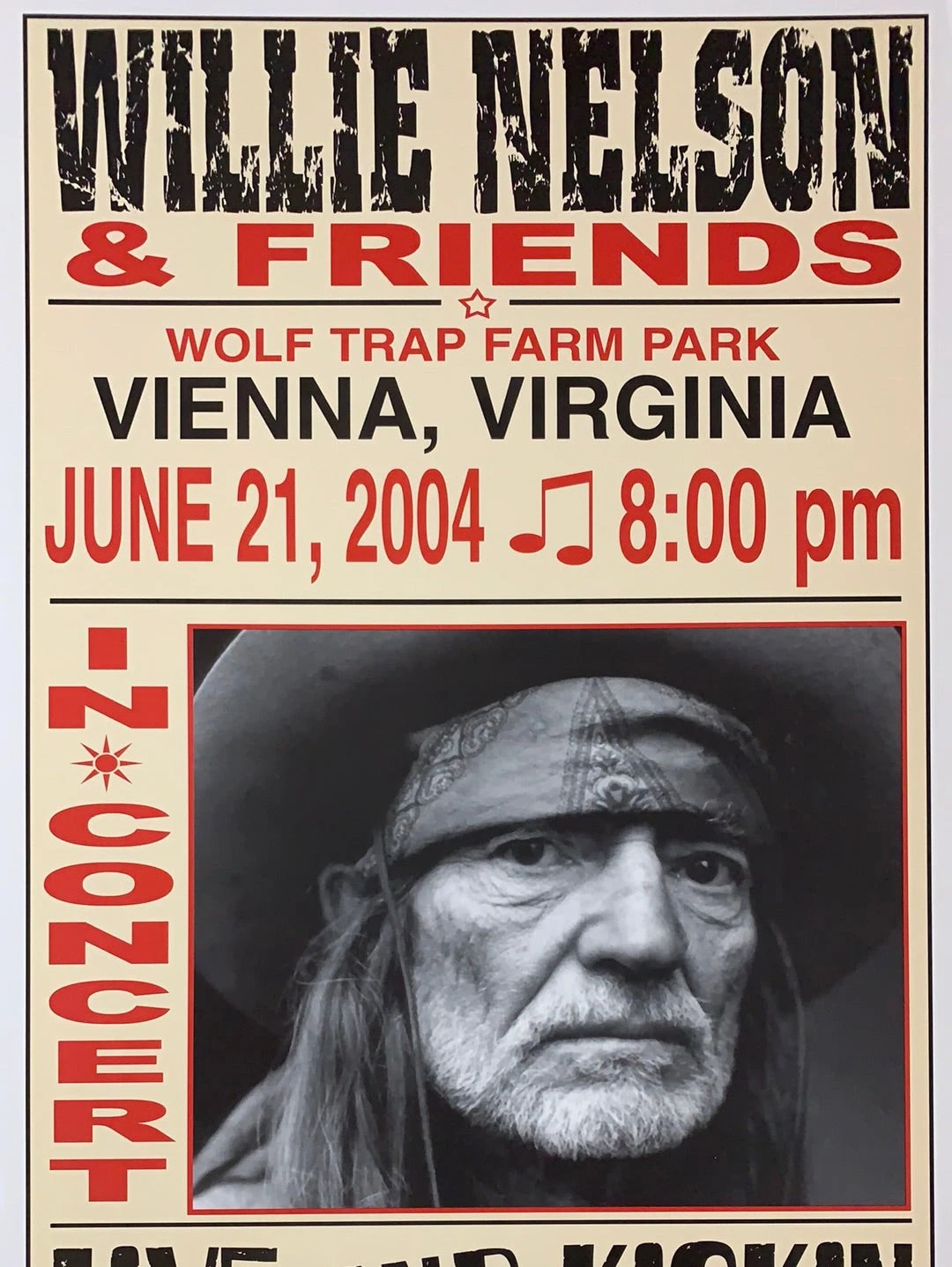 Willie Nelson - 2004 Franks Brothers 6/21 Poster Vienna, VA 3 Willie Nelson - 2004 Franks Brothers 6/21 Poster Vienna, VA